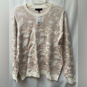 Banana Republic Cream and Pink Camouflage Sweater